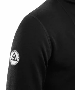 Aclima DoubleWool Polo with Zip Man Jet Black/Marengo