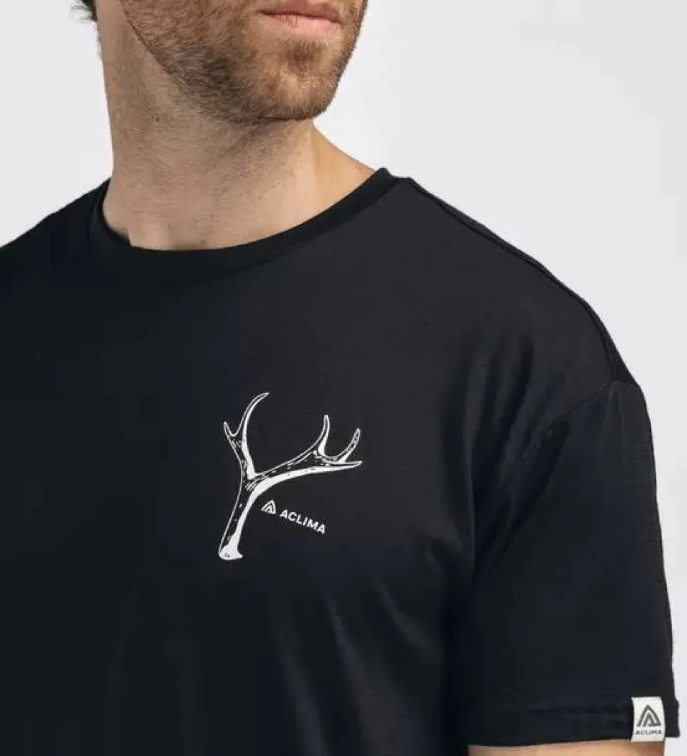 Aclima Men's Lightwool 140 Classic Tee Antler Jet Black