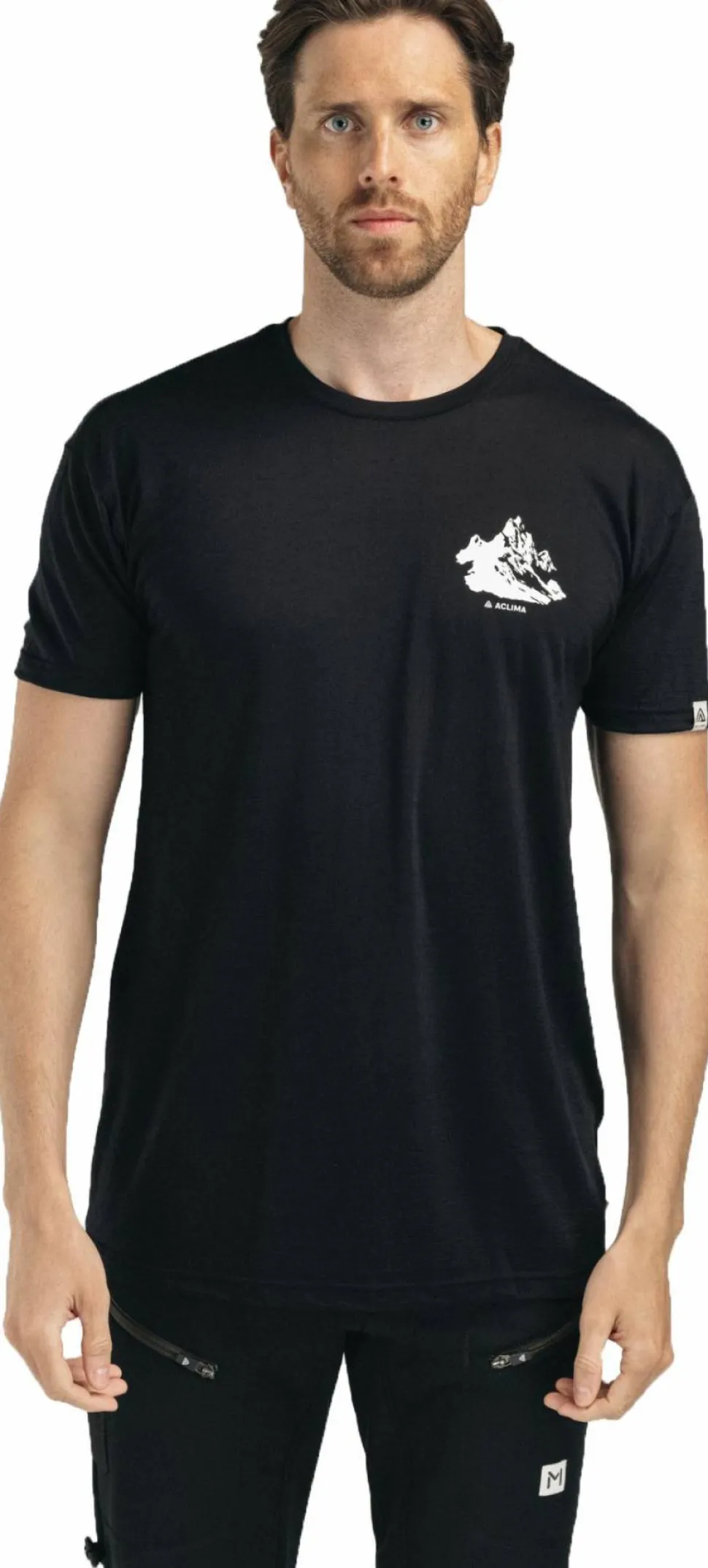 Aclima Men's Lightwool 140 Classic Tee Mountain Jet Black