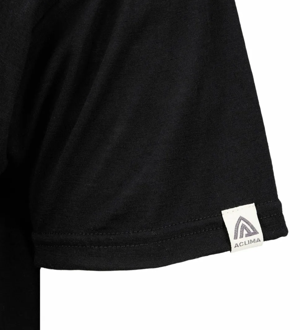 Aclima Men's LightWool 140 Classic Tee Logo Jet Black