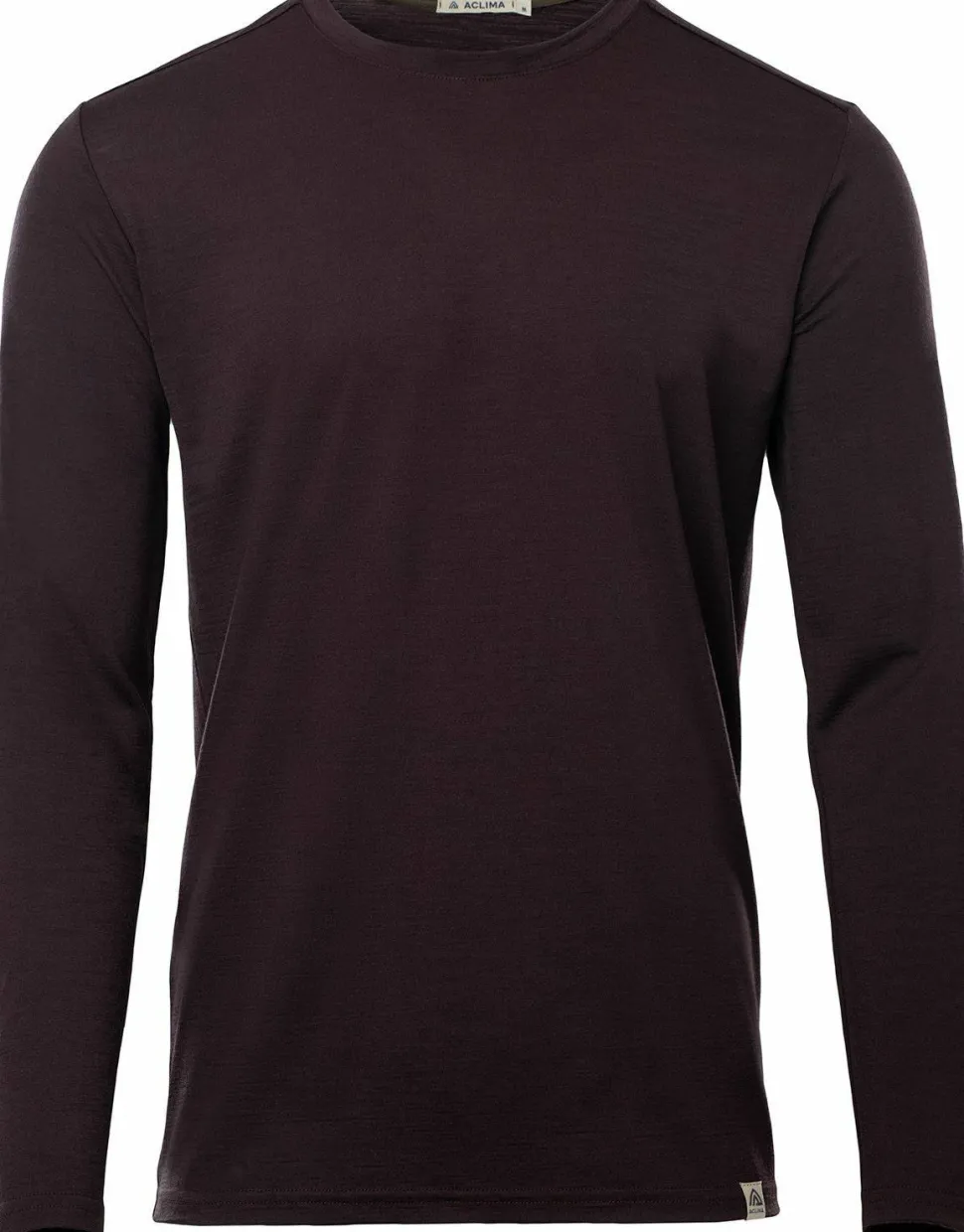 Aclima Men's LightWool 180 Crewneck Chocolate Plum