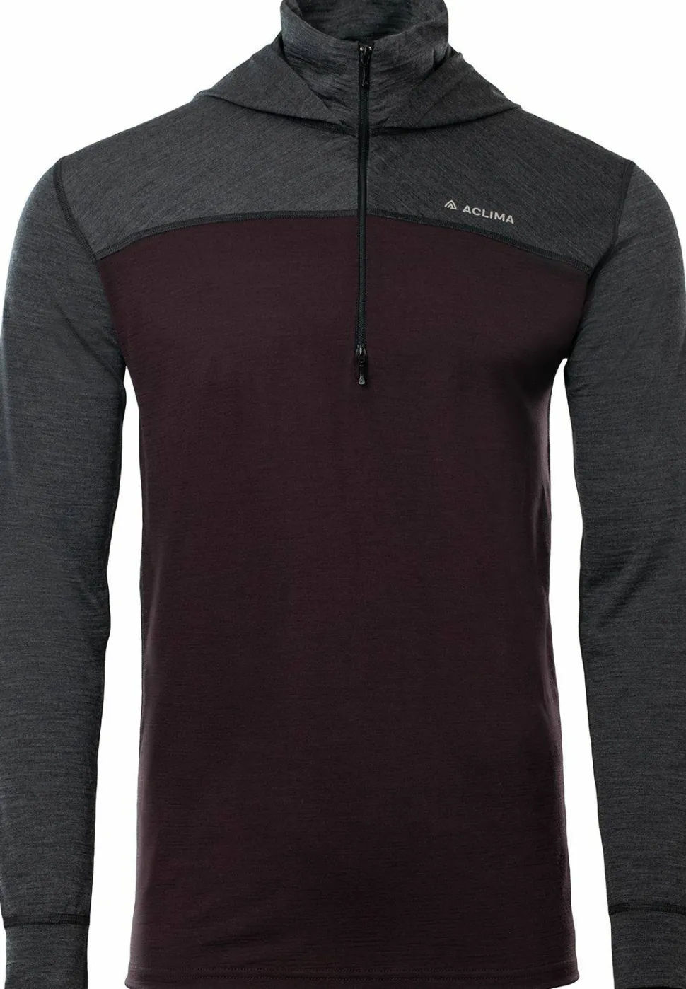 Aclima Men's LightWool 180 Hoodie Chocolate Plum/Marengo