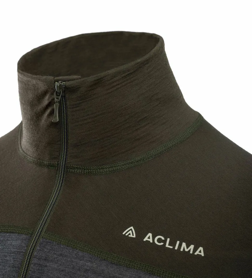 Aclima Men's LightWool 180 Polo with Zip Tarmac/Marengo