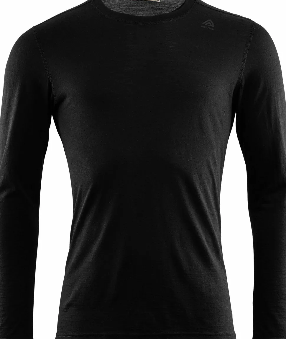 Aclima Men's LightWool Undershirt Long Sleeve Jet Black