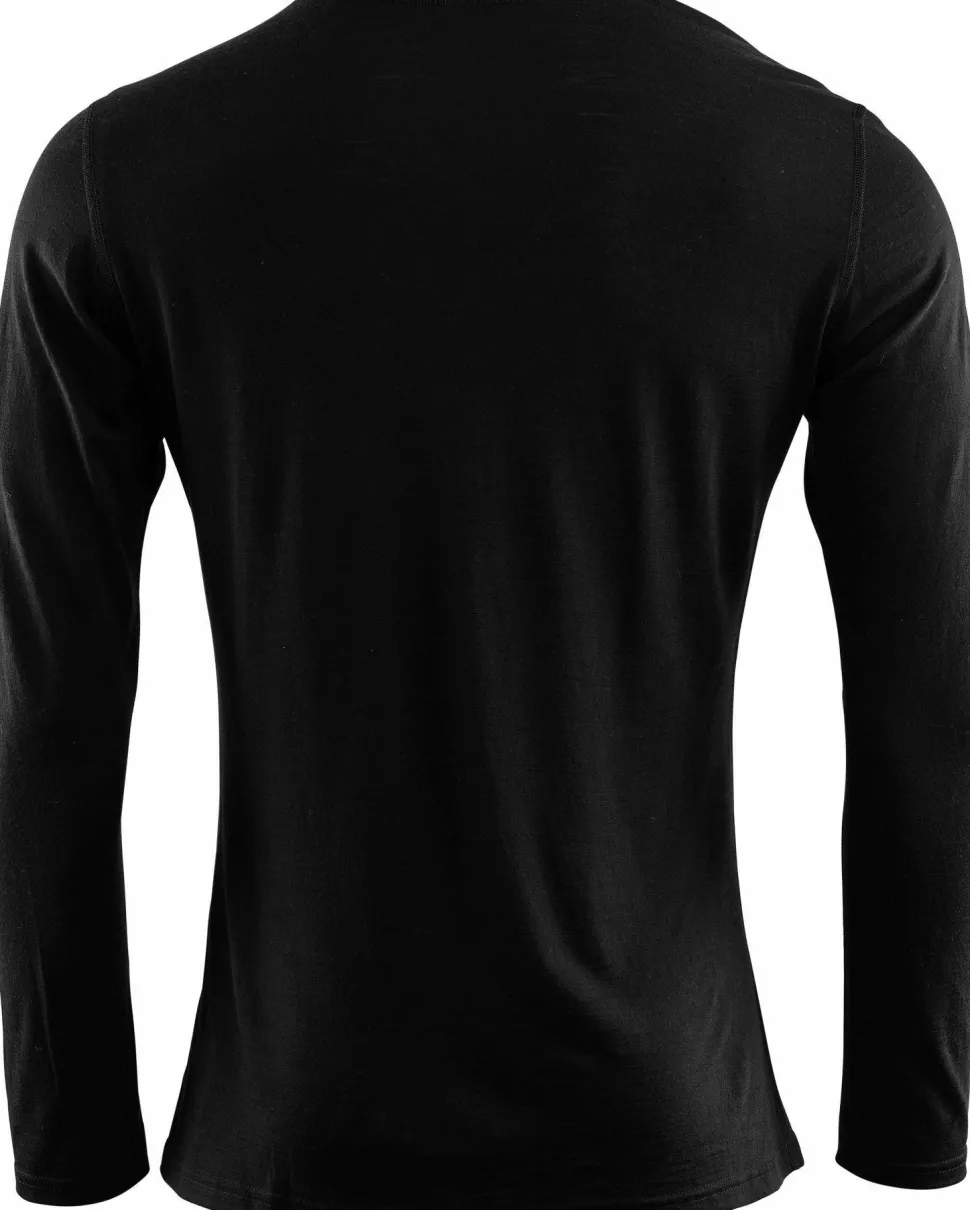 Aclima Men's LightWool Undershirt Long Sleeve Jet Black