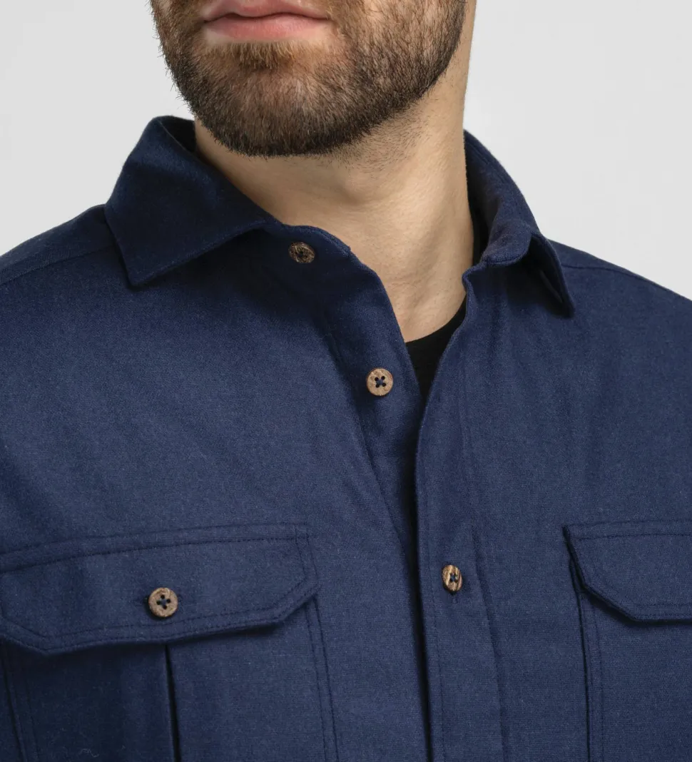 Aclima Men's ReBorn Woolshirt Navy Melange