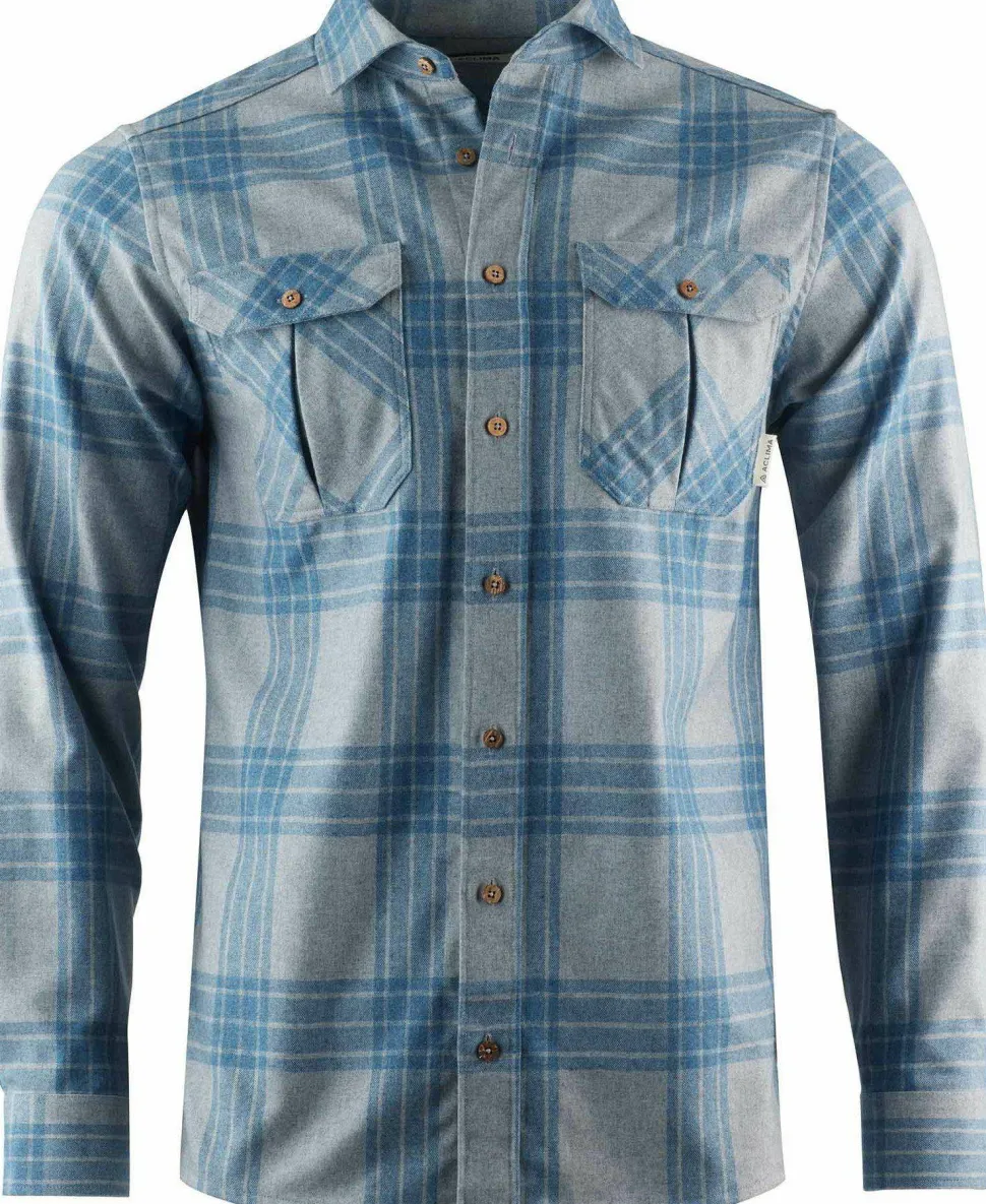 Aclima Men's ReBorn Woolshirt Check Light Grey/Jeans