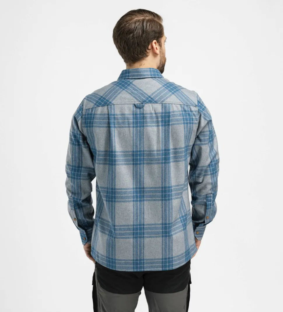 Aclima Men's ReBorn Woolshirt Check Light Grey/Jeans