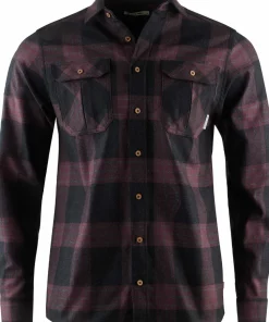Aclima Men's ReBorn Woolshirt Check Dark Grey/Bordeaux