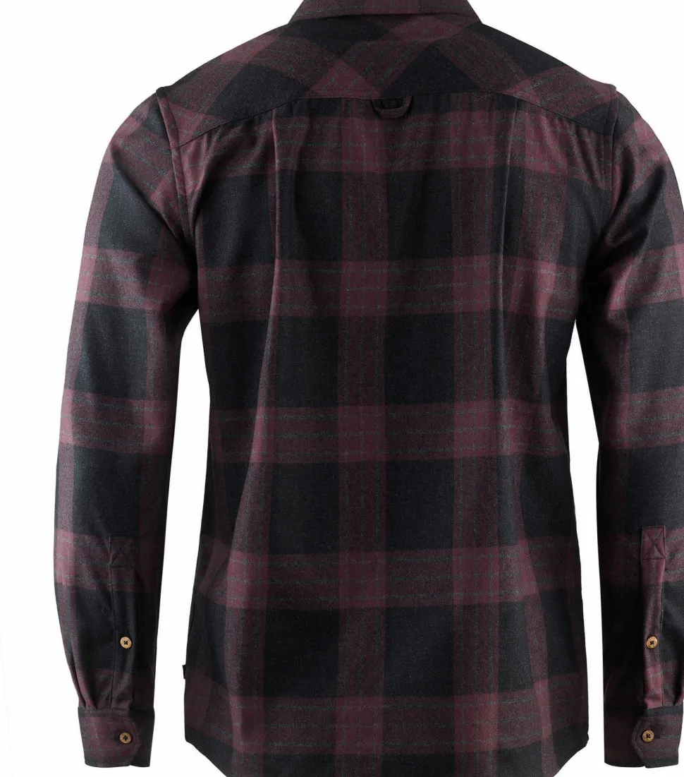 Aclima Men's ReBorn Woolshirt Check Dark Grey/Bordeaux