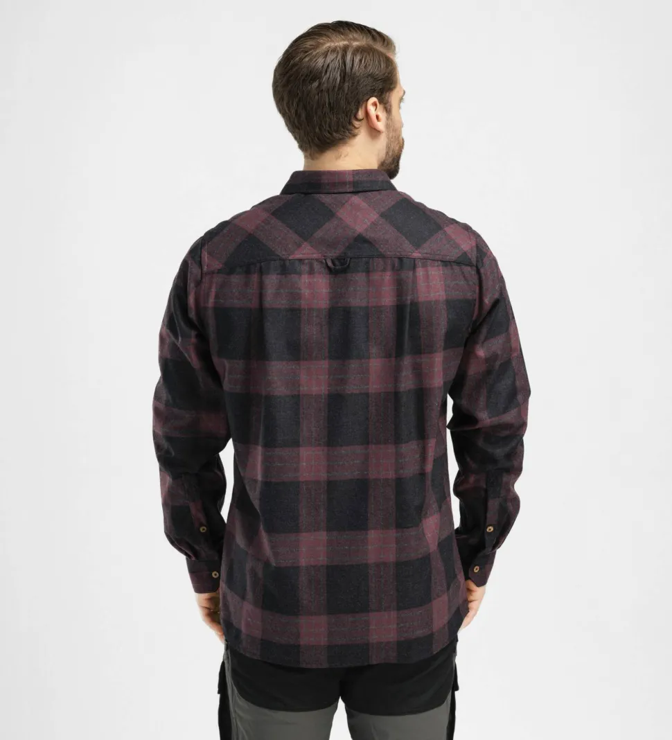 Aclima Men's ReBorn Woolshirt Check Dark Grey/Bordeaux