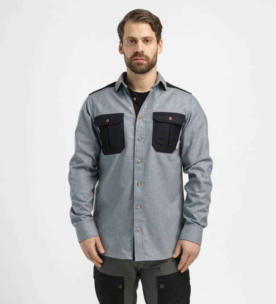 Aclima Men's ReBorn Woolshirt Light Grey Melange