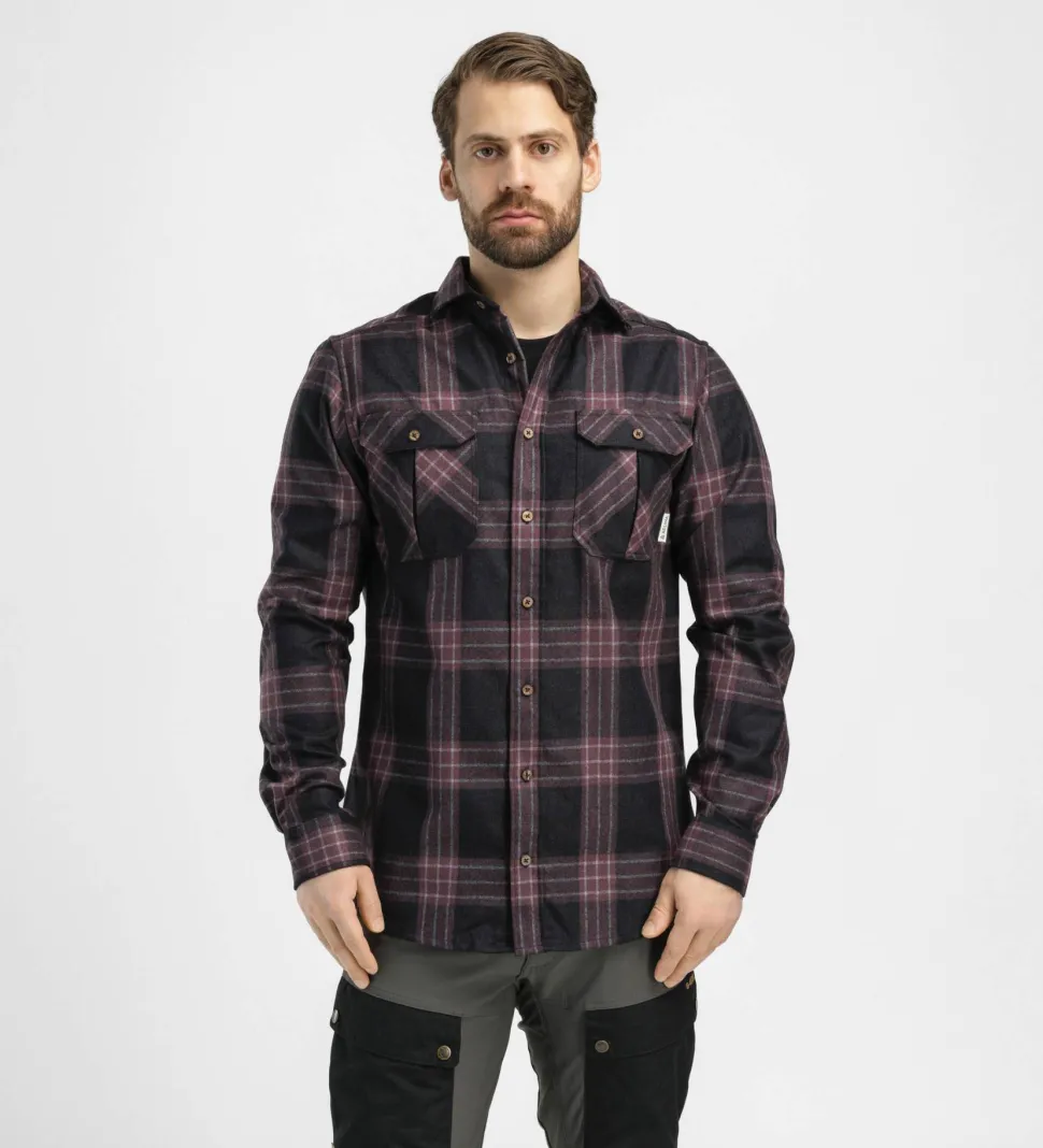 Aclima Men's ReBorn Woolshirt Check/Dark Grey/Fudge