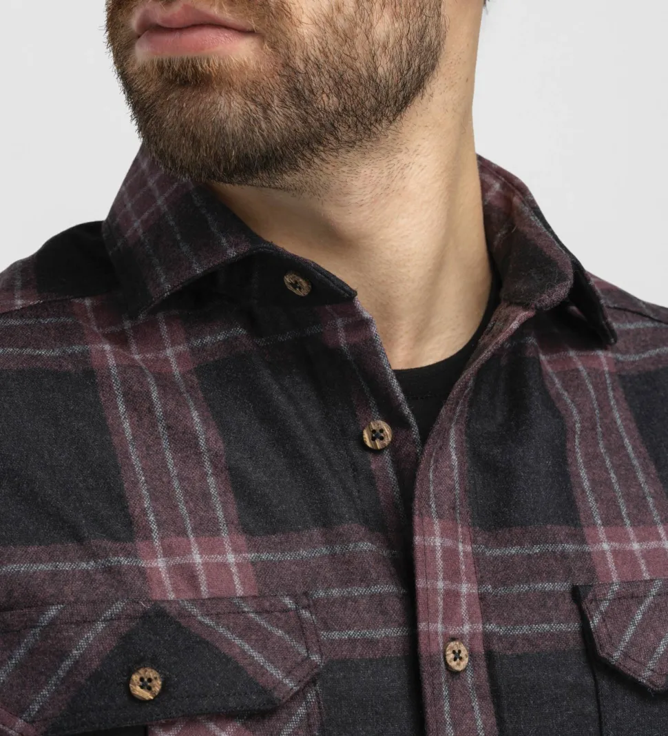 Aclima Men's ReBorn Woolshirt Check/Dark Grey/Fudge