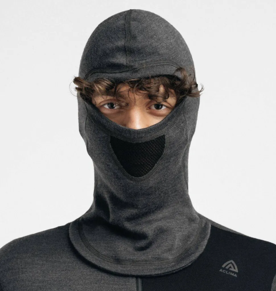 Aclima Men's WarmWool Hoodsweater with Zip Marengo/Jet Black/Corsair