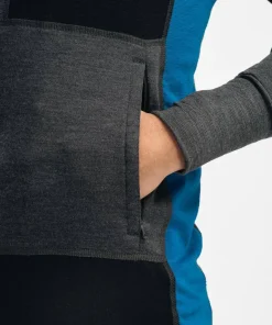 Aclima Men's WarmWool Hoodsweater with Zip Marengo/Jet Black/Corsair