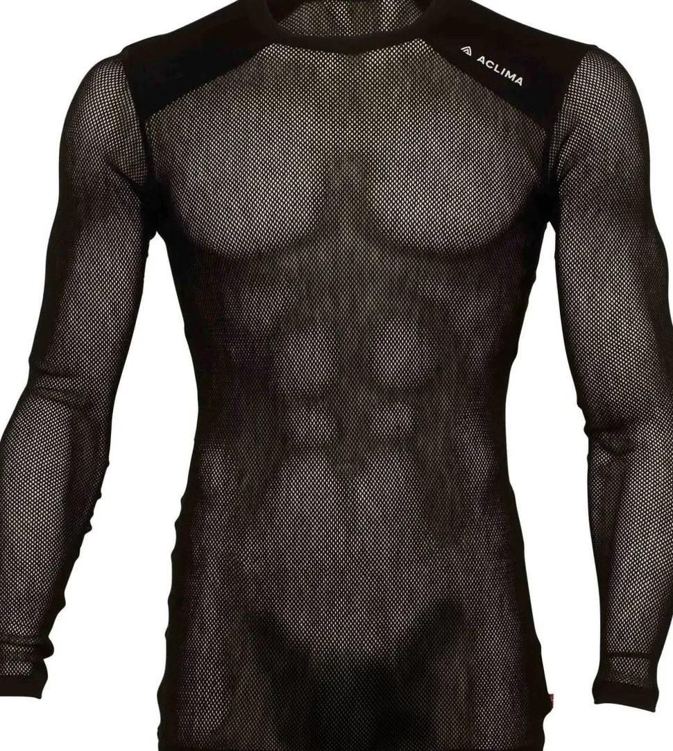 Aclima Men's WoolNet Light Crewneck Jet Black