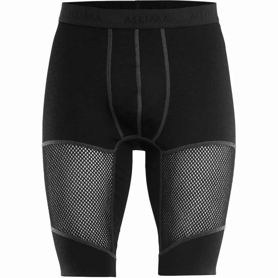 Aclima Men's WoolNet Long Shorts Jet Black