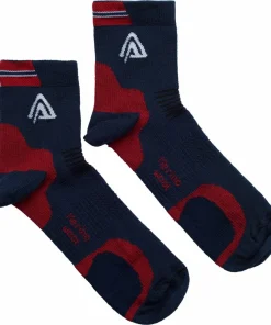 Aclima Running Socks 2-Pack Blue/ Red/ White