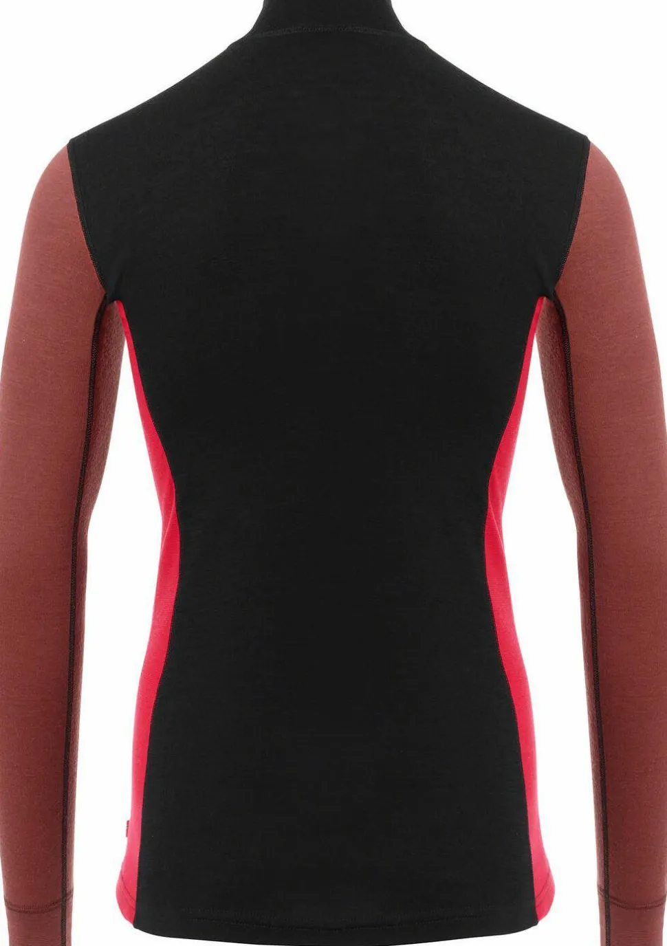 Aclima WarmWool Mock Neck with Zip Man Jet Black/Spiced Apple/Jester Red