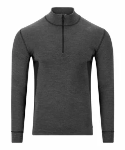 Aclima WarmWool Mock Neck with Zip Man Marengo/Jet Black