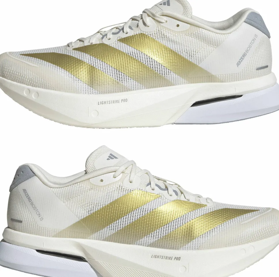 Adidas Men's Adizero Boston 13 Cloud White/Gold Mint/Halsil