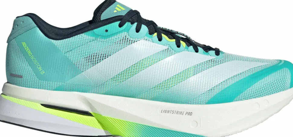 Adidas Men's Adizero Boston 13 Flash Aqua/Cloud White/Lucid Lemon