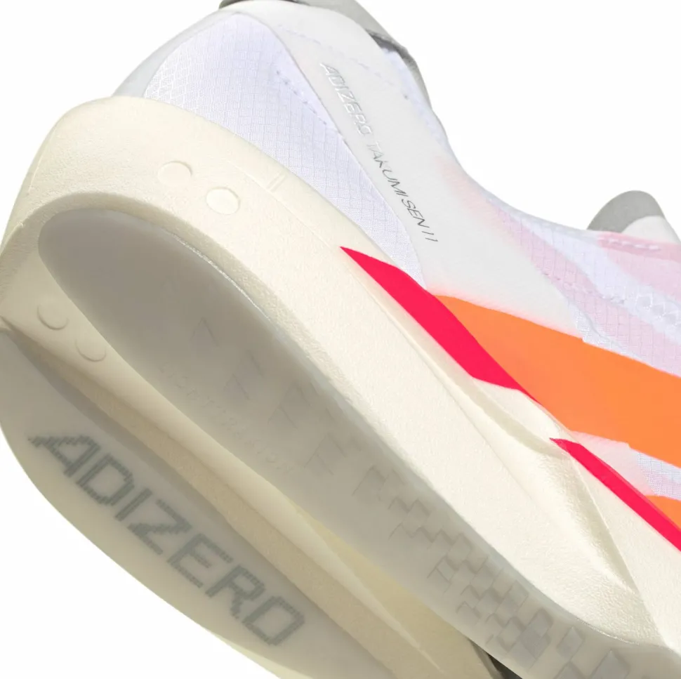 Adidas Men's Adizero Takumi Sen 11 Cloud White/Lucid Orange/Lucid Red
