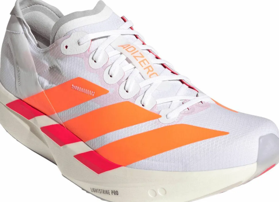 Adidas Men's Adizero Takumi Sen 11 Cloud White/Lucid Orange/Lucid Red