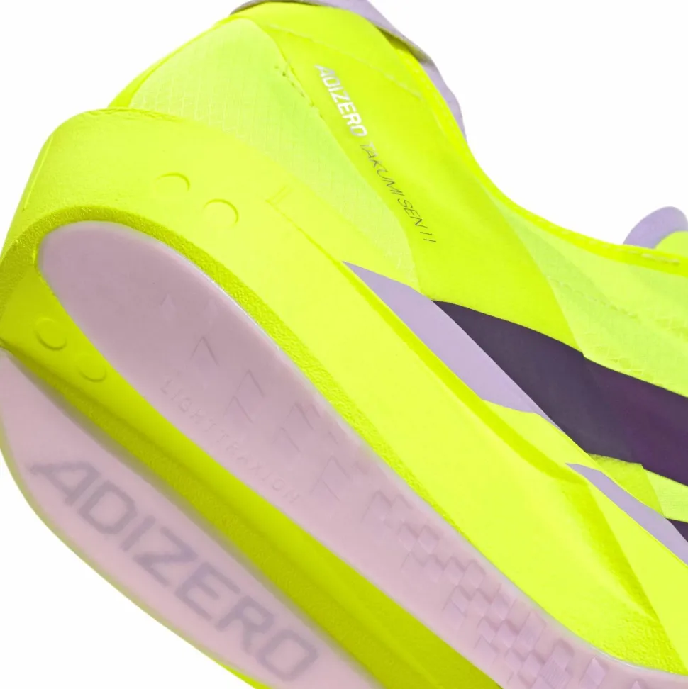 Adidas Men's Adizero Takumi Sen 11 Solar Yellow/Aurora Plum/Powder Plum