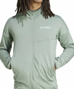 Adidas Men's Terrex Xperior Climawarm Light Fleece Jacket Silver Green