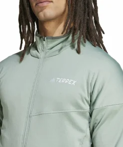Adidas Men's Terrex Xperior Climawarm Light Fleece Jacket Silver Green