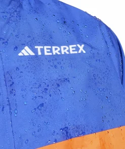 Adidas Men's Terrex Xploric 2.5L Climaproof Anorak Semi lucid blue/ Semi impact orange / Pure ruby