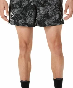 Asics Men's Fujitrail All Over Print 5in Shorts Performance Black/Carbon/Cream