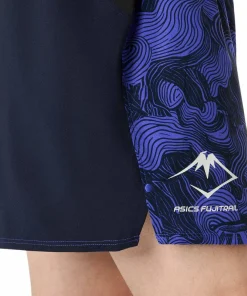 Asics Men's Fujitrail All Over Print 5in Shorts Midnight/Cobalt Burst/Cream