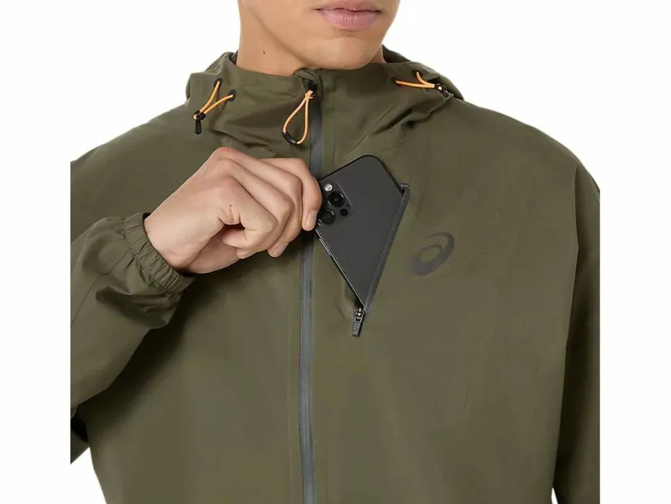 Asics Men's Fujitrail Elite Waterproof Jacket Mantle Green