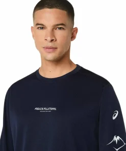 Asics Men's Fujitrail Logo Long Sleeve Top Midnight/Cobalt Burst/Cool Grey