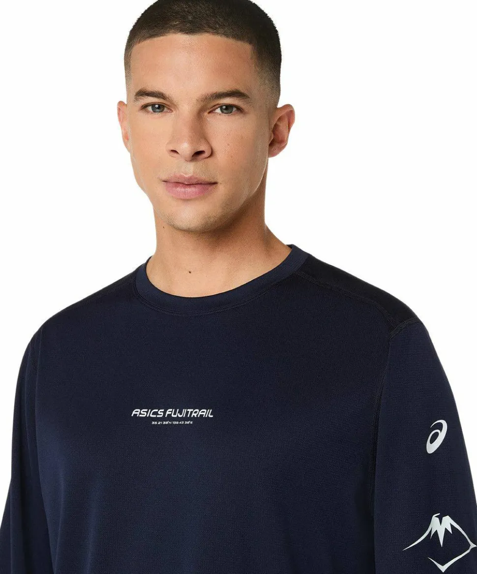 Asics Men's Fujitrail Logo Long Sleeve Top Midnight/Cobalt Burst/Cool Grey