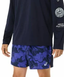 Asics Men's Fujitrail Logo Long Sleeve Top Midnight/Cobalt Burst/Cool Grey