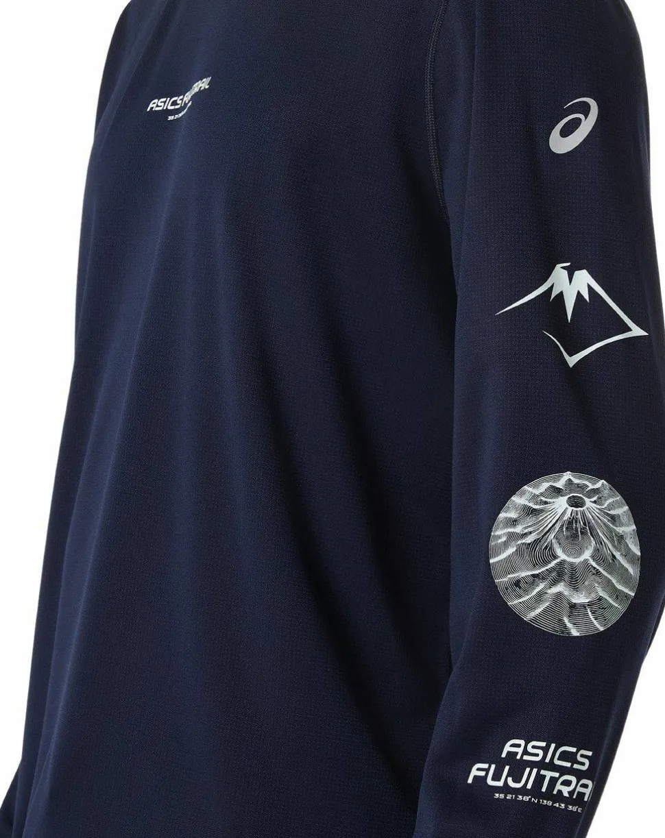 Asics Men's Fujitrail Logo Long Sleeve Top Midnight/Cobalt Burst/Cool Grey