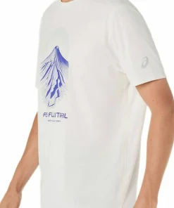 Asics Men's Fujitrail Logo Short Sleeve Top Cream/Cobalt Burst/Cool Grey