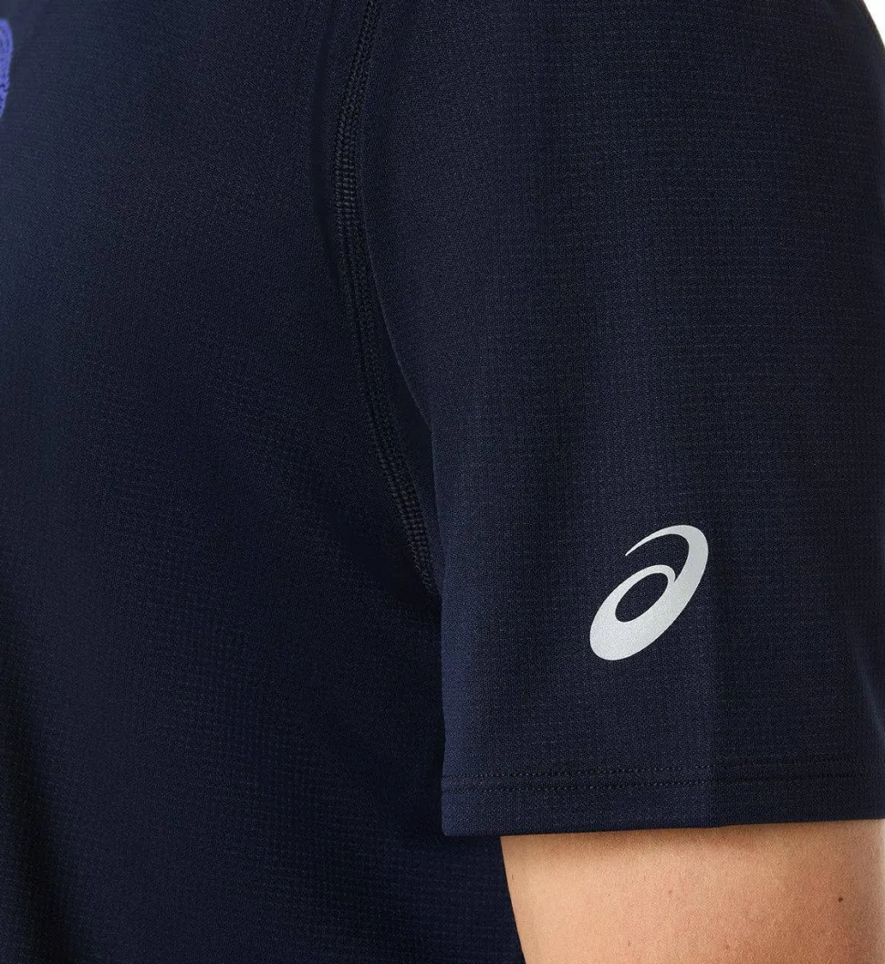 Asics Men's Fujitrail Logo Short Sleeve Top Midnight/Cobalt Burst/Cool Grey