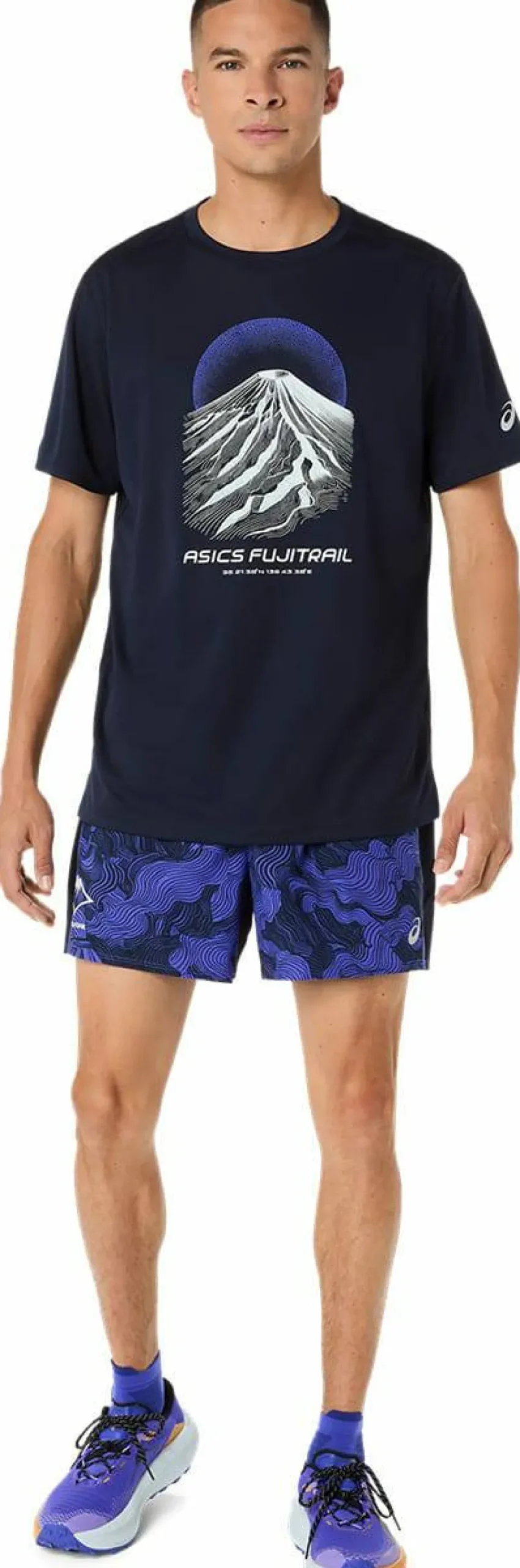 Asics Men's Fujitrail Logo Short Sleeve Top Midnight/Cobalt Burst/Cool Grey