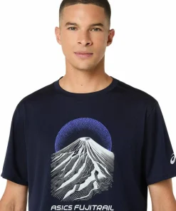 Asics Men's Fujitrail Logo Short Sleeve Top Midnight/Cobalt Burst/Cool Grey