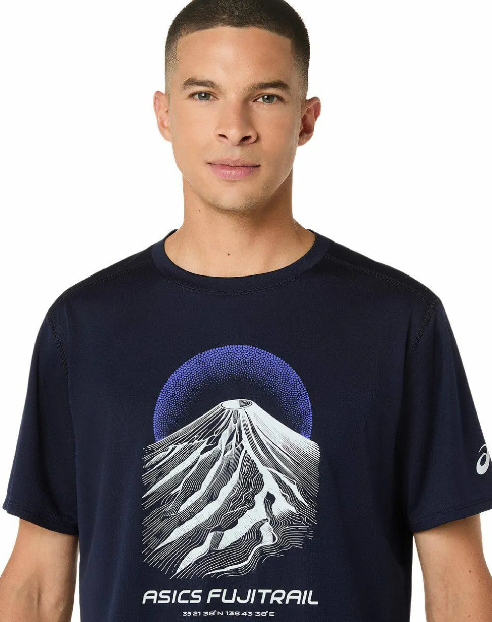 Asics Men's Fujitrail Logo Short Sleeve Top Midnight/Cobalt Burst/Cool Grey