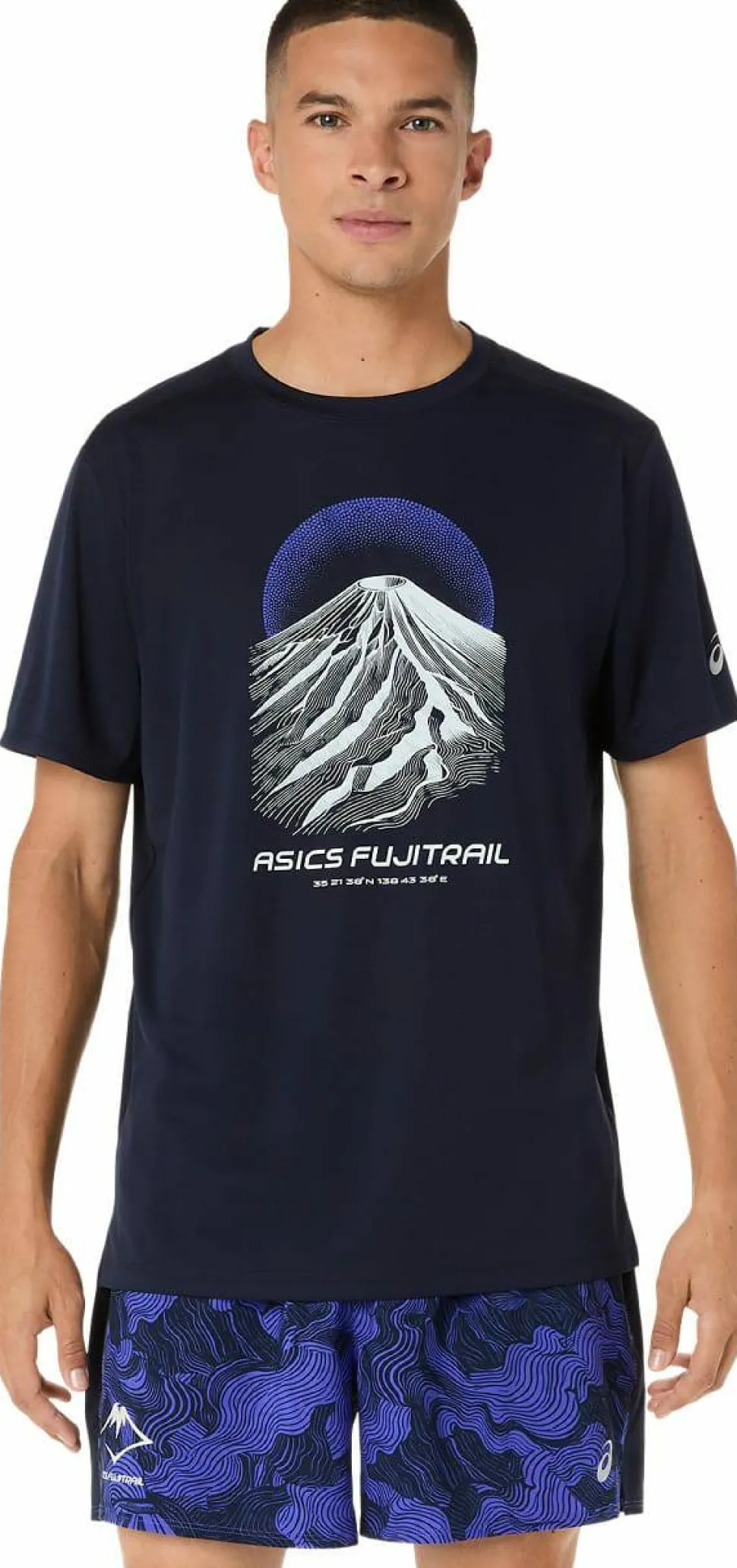 Asics Men's Fujitrail Logo Short Sleeve Top Midnight/Cobalt Burst/Cool Grey