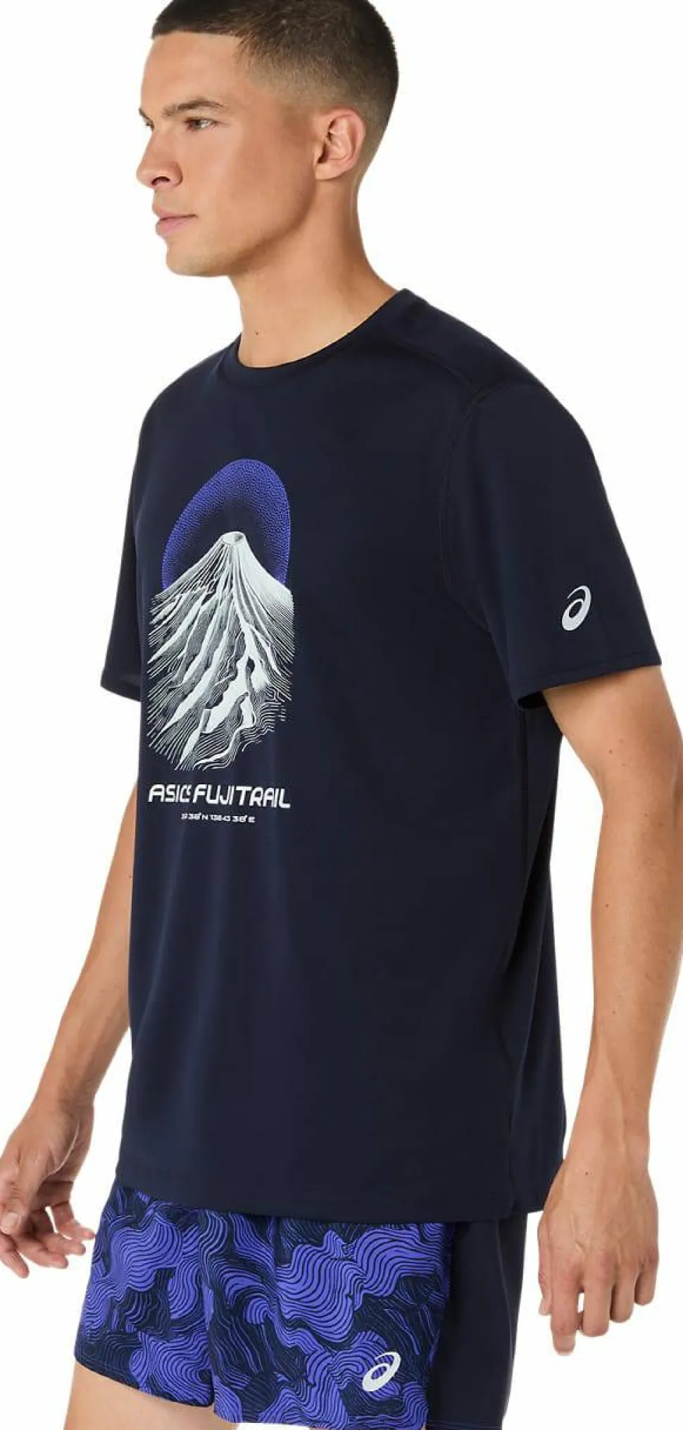 Asics Men's Fujitrail Logo Short Sleeve Top Midnight/Cobalt Burst/Cool Grey