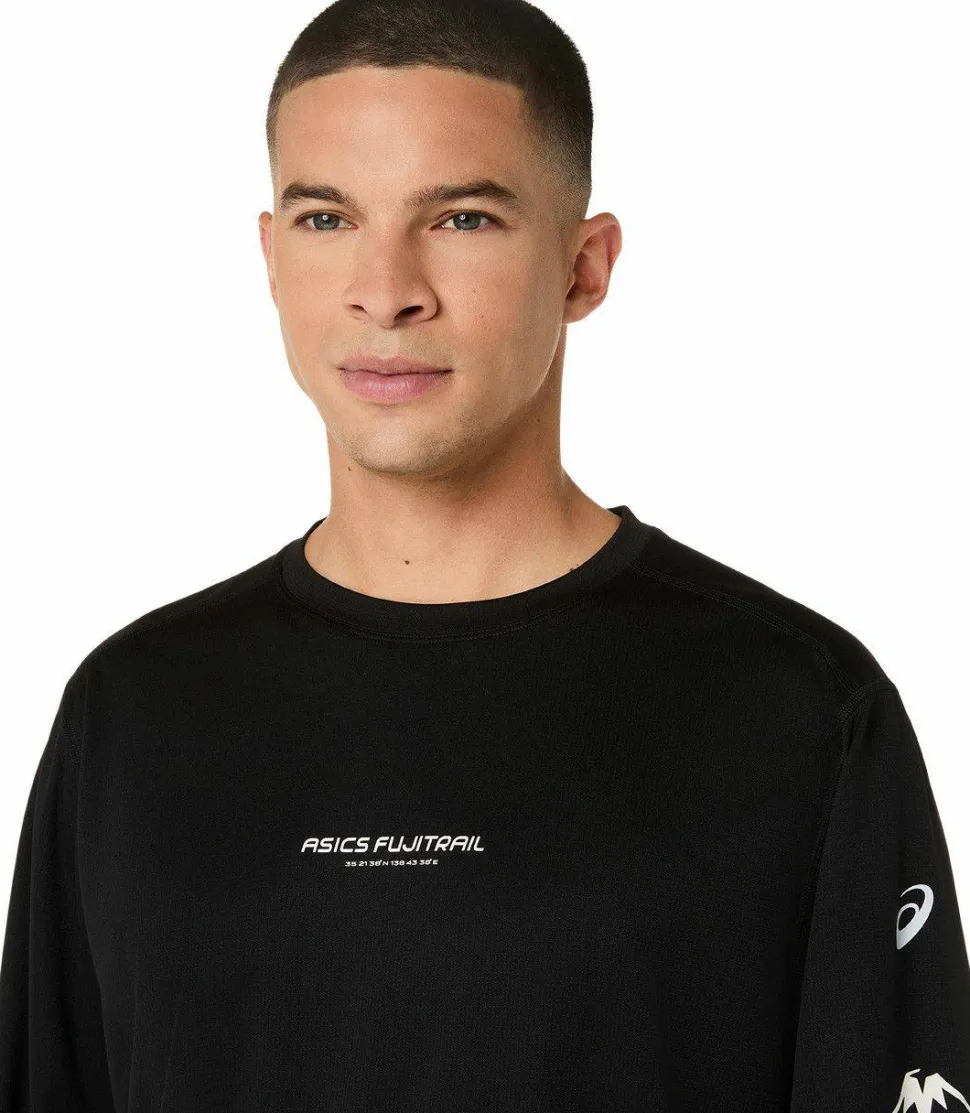 Asics Men's Fujitrail Logo Long Sleeve Top Performance Black/Carrier Grey/Cool Grey