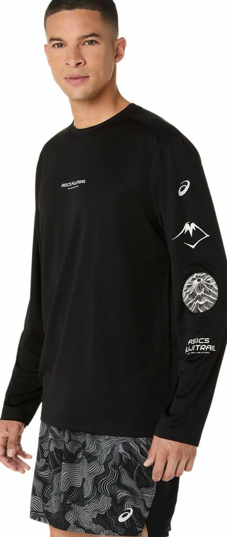 Asics Men's Fujitrail Logo Long Sleeve Top Performance Black/Carrier Grey/Cool Grey