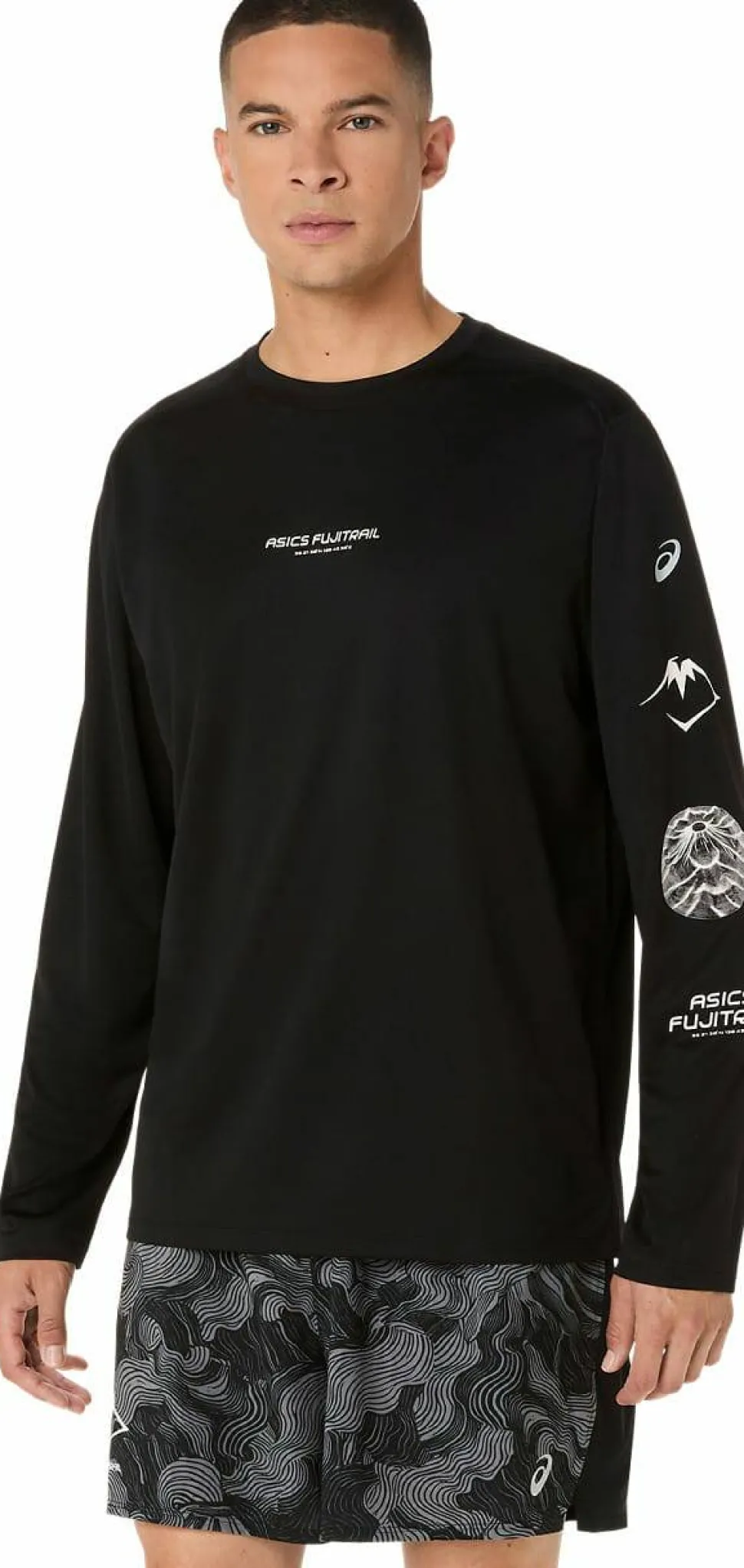 Asics Men's Fujitrail Logo Long Sleeve Top Performance Black/Carrier Grey/Cool Grey